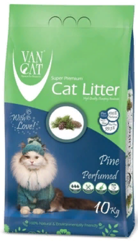 VAN CAT Pine комкующийся белый наполнитель для кошек Аромат СОСНОВОГО ЛЕСА (10 кг)