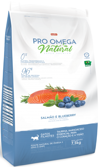 NATURAL PRO-OMEGA Filhotes Salmao / Blueberry сухой корм для КОТЯТ, беременных и кормящих кошек ЛОСОСЬ / ЦЫПЛЕНОК / ГОЛУБИКА (1 кг)