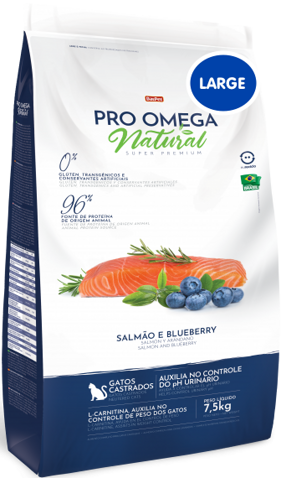 NATURAL PRO-OMEGA Gatos BIG Large CATRADOS Salmao / Blueberry сухой корм для СТЕРИЛИЗОВАННЫХ кошек КРУПНЫХ пород ЛОСОСЬ / ЦЫПЛЕНОК / ГОЛУБИКА (1 кг)