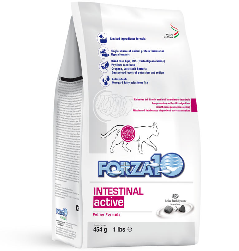 FORZA10 Active Line INTESTINAL Feline вет.диета для взрослых кошек при нарушениях работы жкт ИНТЕСТИНАЛ (450 гр)