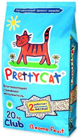 PRETTY CAT Aroma Fruit Vanilla впитывающий наполнитель для кошачьего туалета Цеолит ВАНИЛЬ (10 кг)