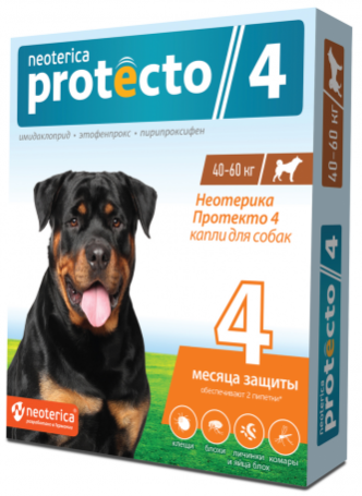 NEOTERICA Protecto капли инсектоакарицидные от блох и клещей для собак 40 - 60 кг (1 пипетка)