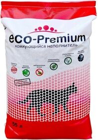 ECO-PREMIUM Clumping Cat Litter UNSCENTED комкующийся древесный наполнитель для кошек БЕЗ АРОМАТИЗАТОРА (55 л)