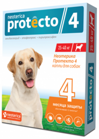 NEOTERICA Protecto капли инсектоакарицидные от блох и клещей для собак 25 - 40 кг (1 пипетка)