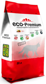 ECO-PREMIUM Clumping Cat Litter TUTTI-FRUTTI комкующийся древесный наполнитель для кошачьего туалета Аромат Фруктов и Ягод ТУТТИ-ФРУТТИ (20 л)